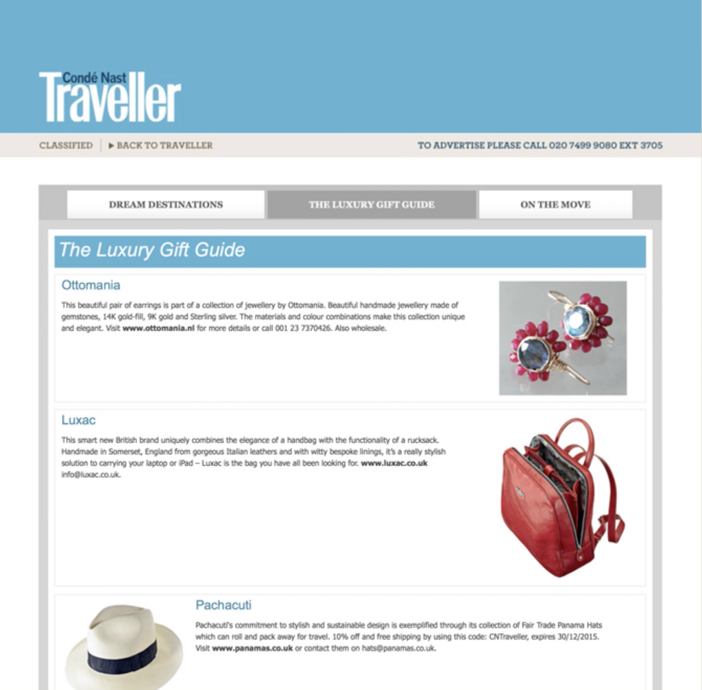 CONDÉ NAST CHOOSES LUXAC FOR TRAVELLER'S CHRISTMAS STOCKING