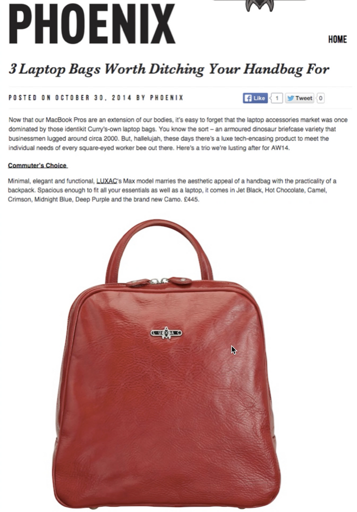 LUXAC... 'worth ditching your handbag for' says Phoenix Magazine